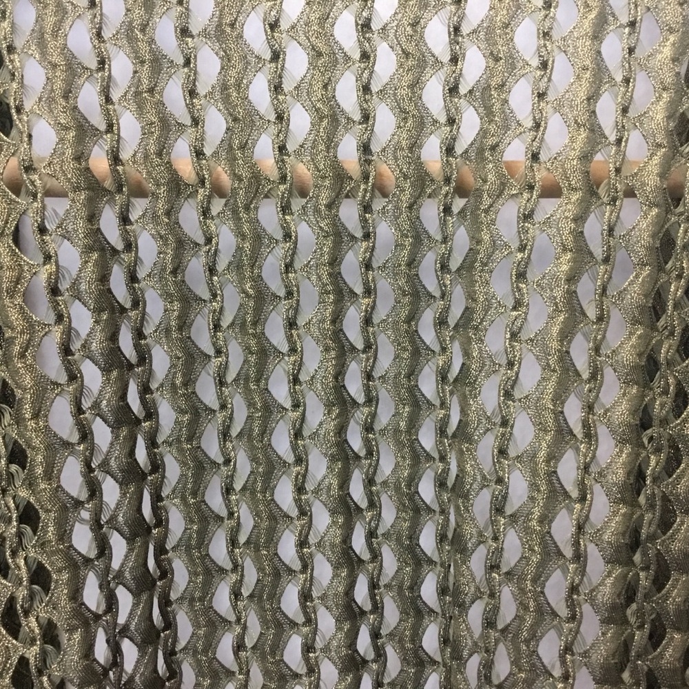 Aris. A Gold Olive Green Metallic Open Front Cardigan Mesh Fairy Grunge Party - Picture 5 of 5